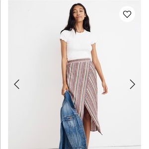 Madewell Overlay Skirt in Rainbow Stripes